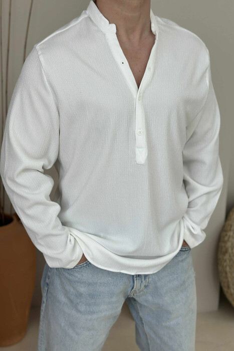 ONE COLOR SIMPLE MEN SHIRT WHITE-E BARDHE - 2