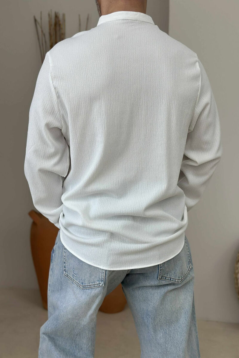 ONE COLOR SIMPLE MEN SHIRT WHITE-E BARDHE - 3