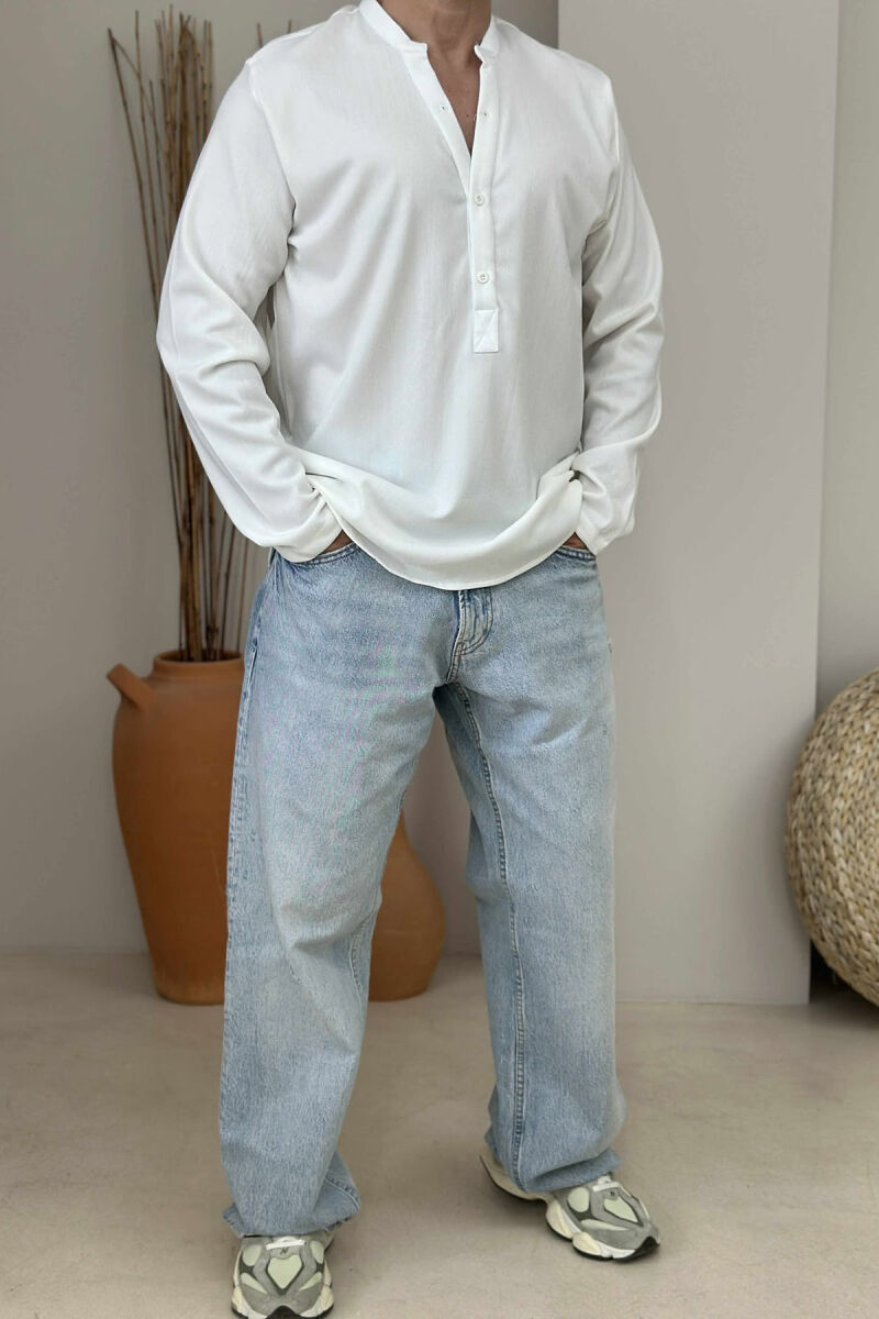 ONE COLOR SIMPLE MEN SHIRT WHITE-E BARDHE - 1