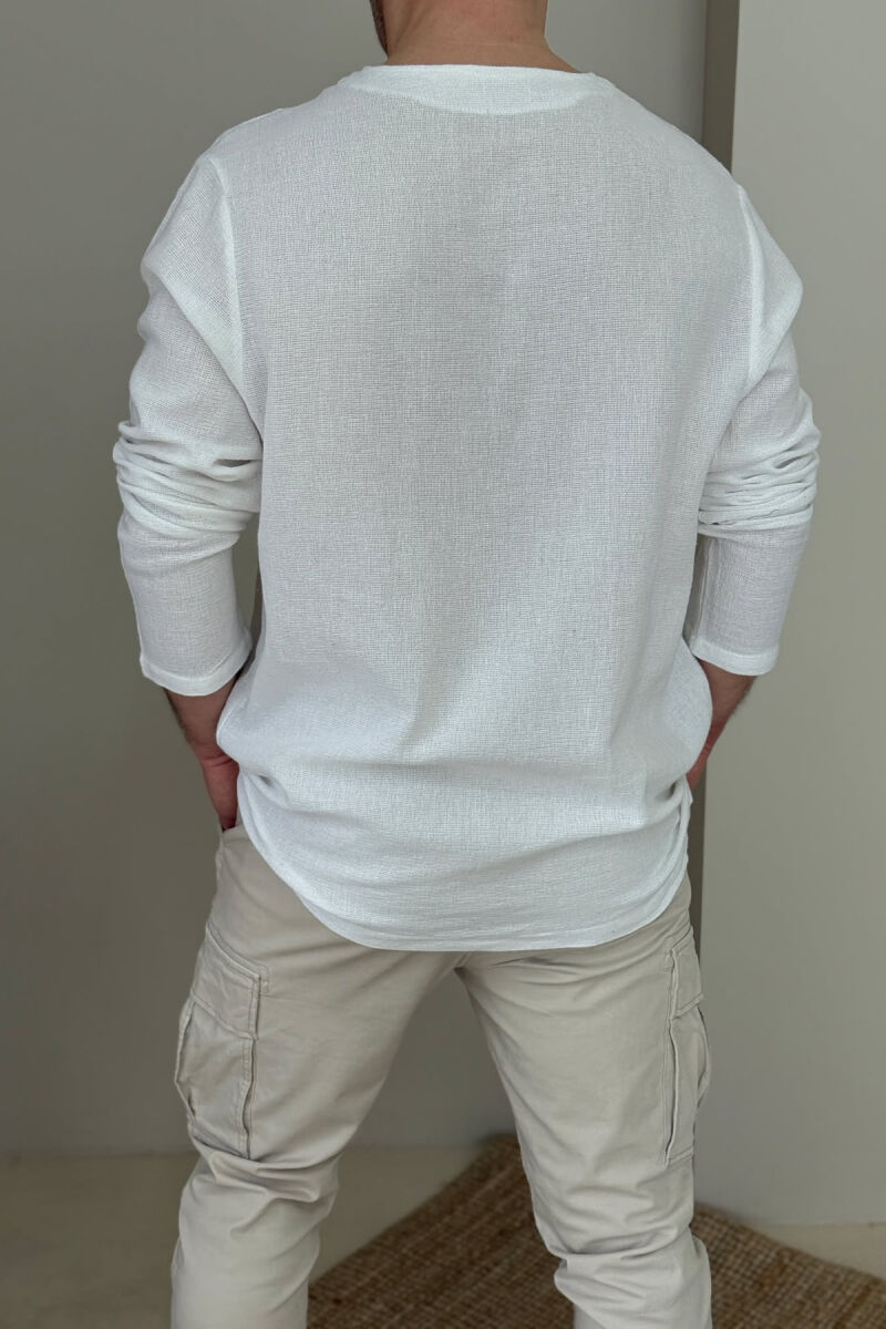 ONE COLOR SIMPLE MEN SHIRT WHITE-E BARDHE - 3