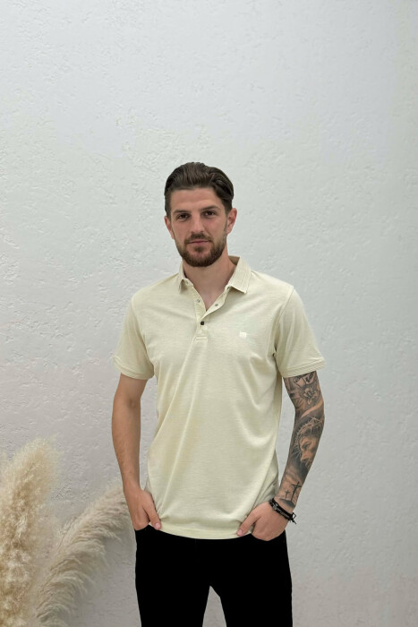 ONE COLOR SIMPLE MEN T-SHIRT BEIGE/BEZHE - KLAUDIO FASHION