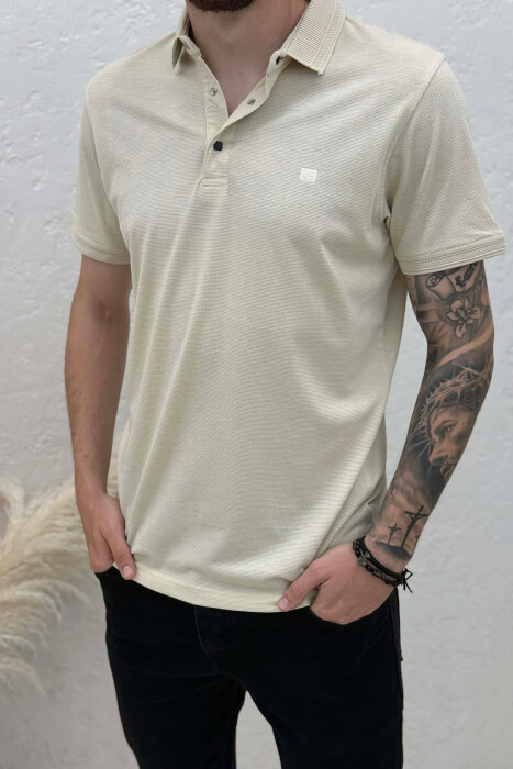 ONE COLOR SIMPLE MEN T-SHIRT BEIGE/BEZHE - 2