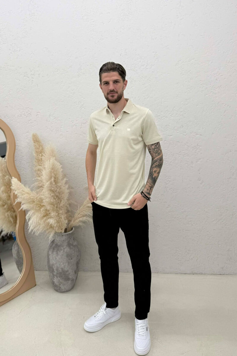 ONE COLOR SIMPLE MEN T-SHIRT BEIGE/BEZHE - 3
