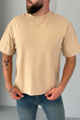 ONE COLOR SIMPLE MEN T-SHIRT BEIGE/BEZHE 