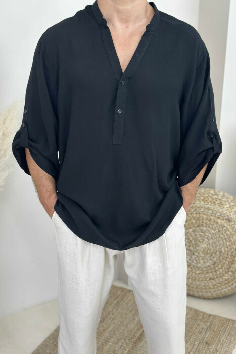 ONE COLOR SIMPLE MEN T-SHIRT BLACK/ E ZEZE - 2