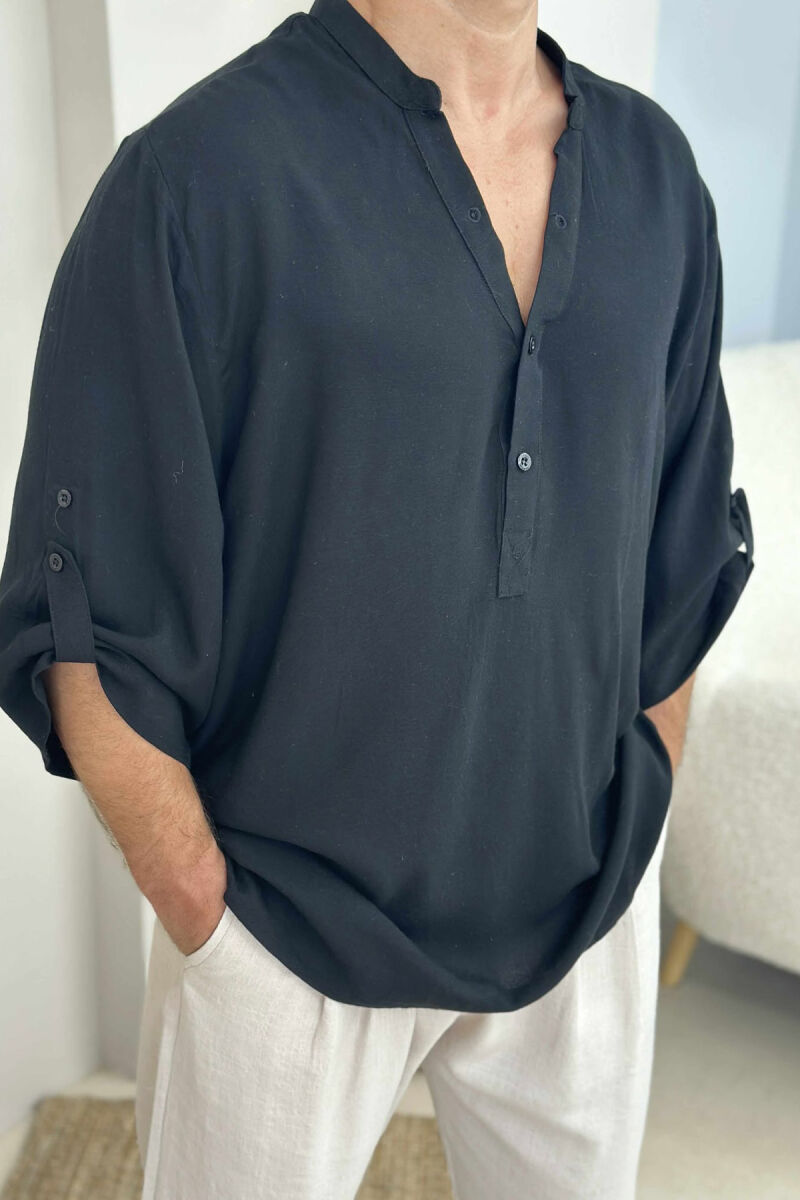 ONE COLOR SIMPLE MEN T-SHIRT BLACK/ E ZEZE - 3