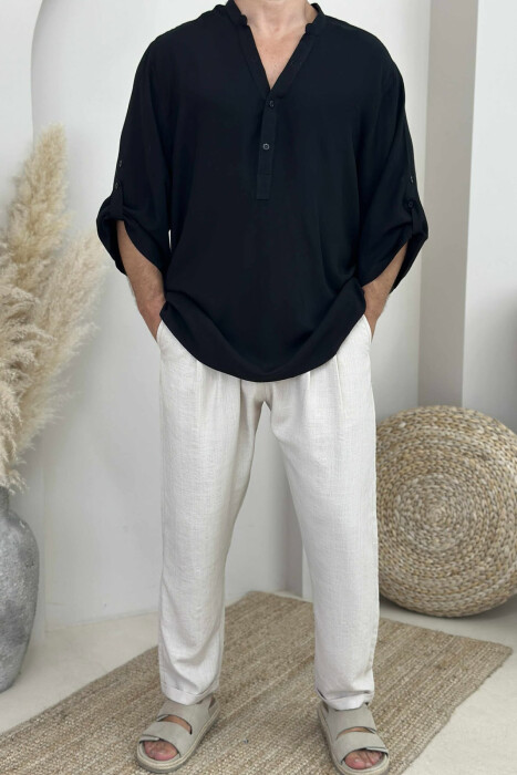 ONE COLOR SIMPLE MEN T-SHIRT BLACK/ E ZEZE - 5