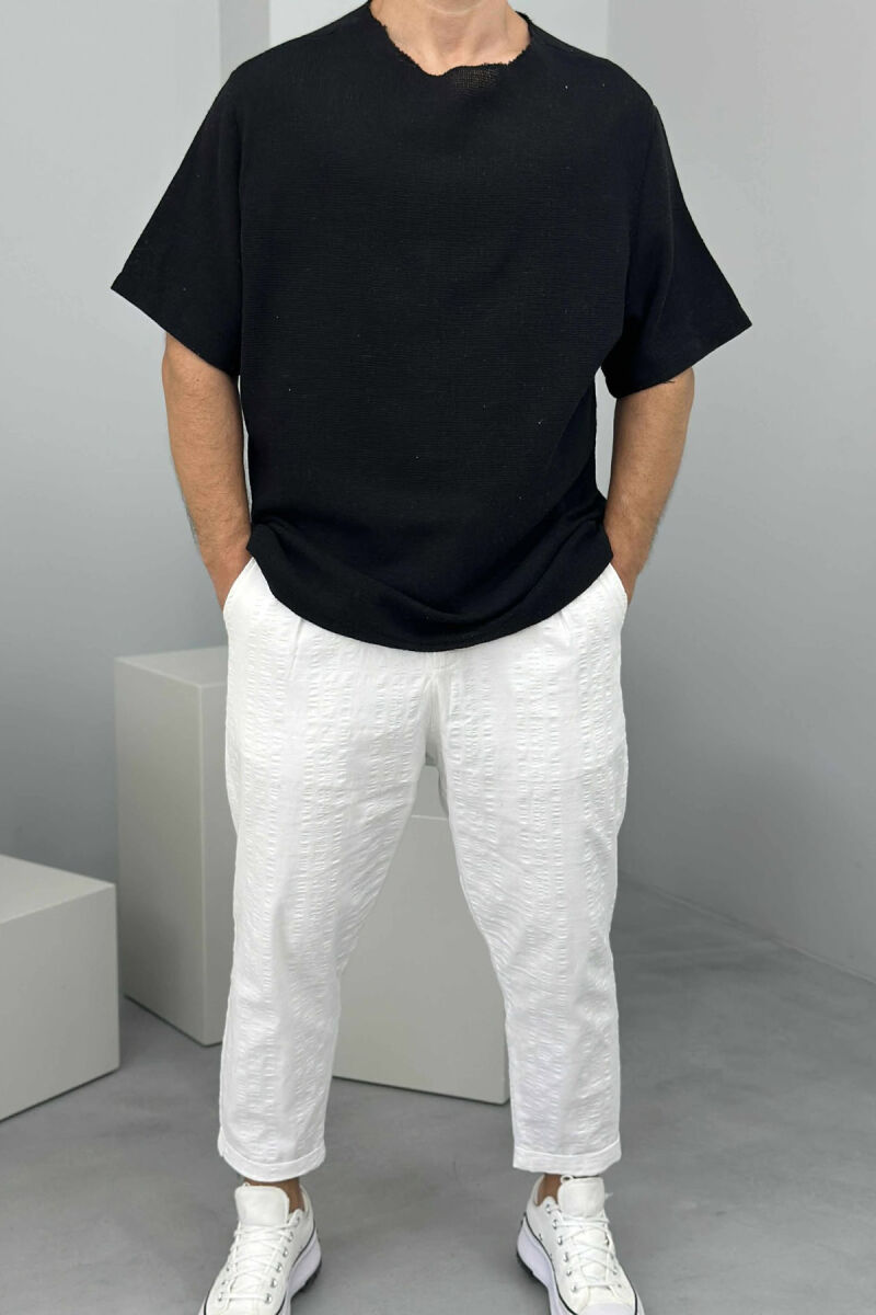 ONE COLOR SIMPLE MEN T-SHIRT BLACK/ E ZEZE - 1