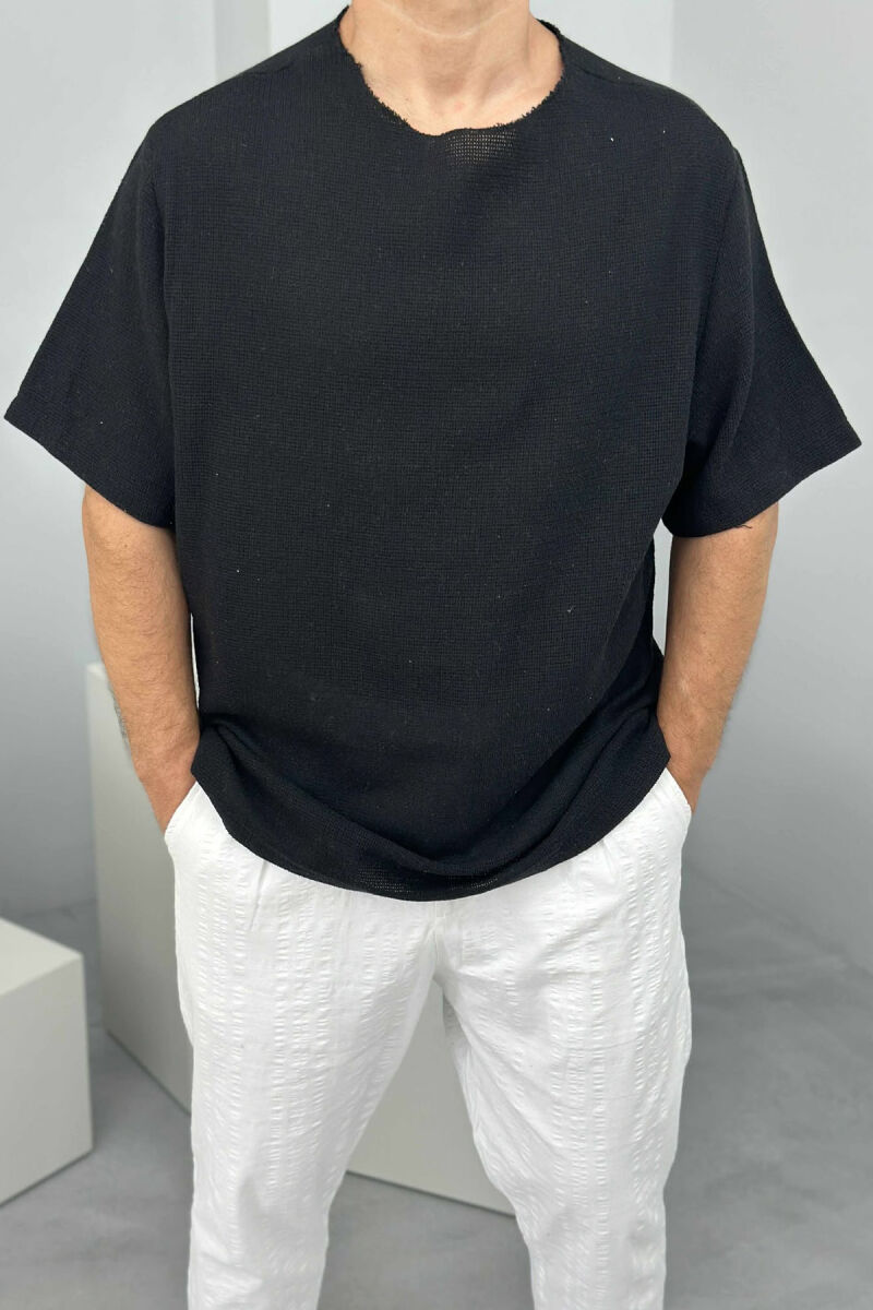 ONE COLOR SIMPLE MEN T-SHIRT BLACK/ E ZEZE - 2