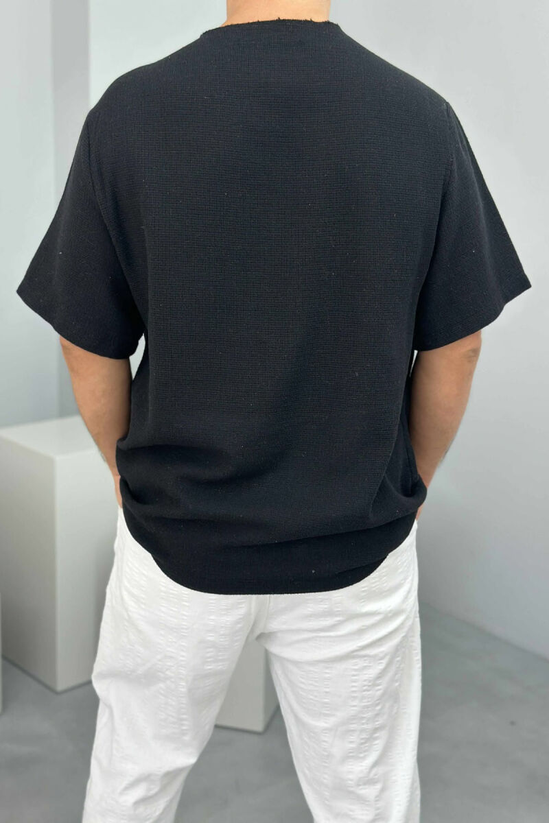 ONE COLOR SIMPLE MEN T-SHIRT BLACK/ E ZEZE - 3