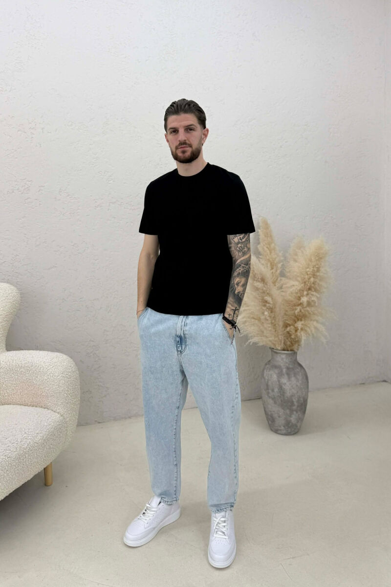 ONE COLOR SIMPLE MEN T-SHIRT BLACK/ E ZEZE - 3