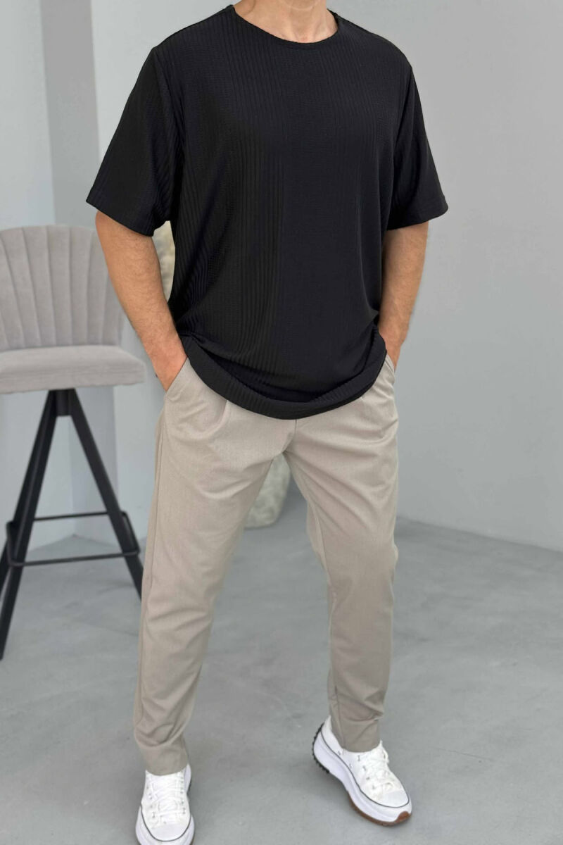 ONE COLOR SIMPLE MEN T-SHIRT BLACK/ E ZEZE - 1