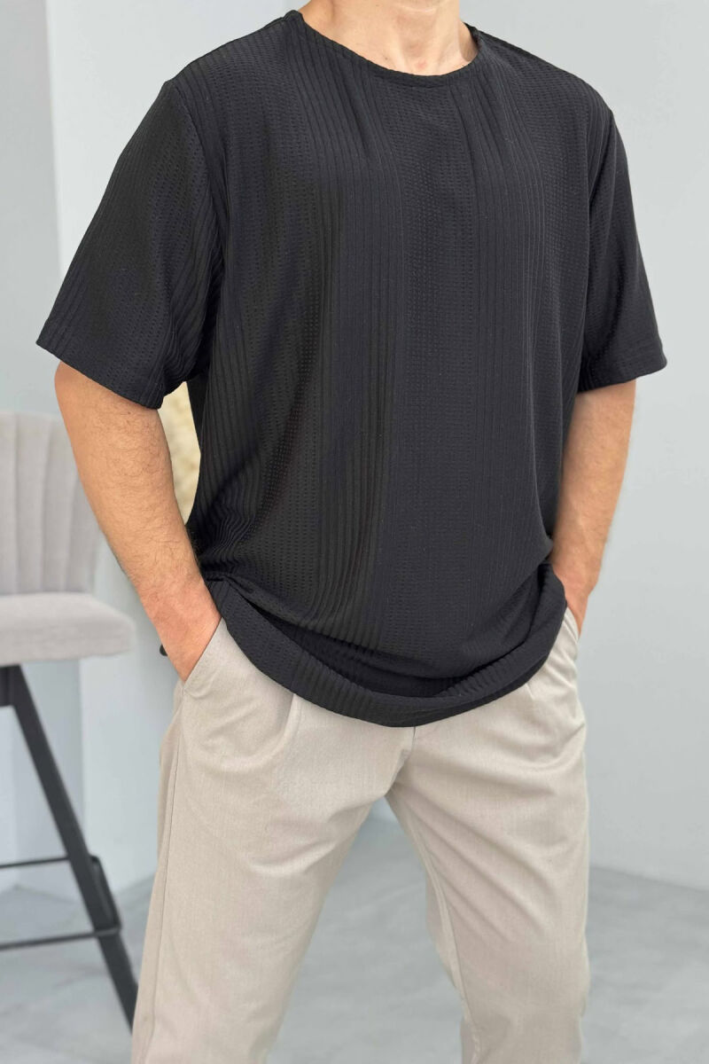 ONE COLOR SIMPLE MEN T-SHIRT BLACK/ E ZEZE - 2