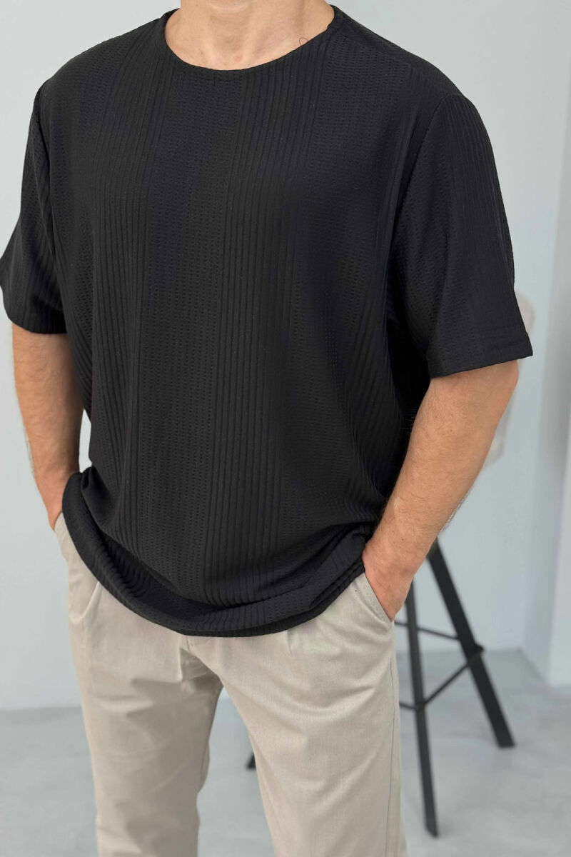 ONE COLOR SIMPLE MEN T-SHIRT BLACK/ E ZEZE - 3