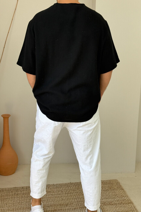 ONE COLOR SIMPLE MEN T-SHIRT BLACK/ E ZEZE - 2