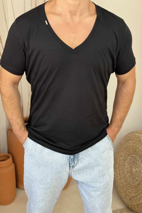 ONE COLOR SIMPLE MEN T-SHIRT BLACK/ E ZEZE - 2