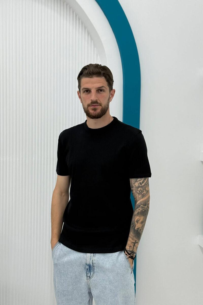 ONE COLOR SIMPLE MEN T-SHIRT BLACK/ E ZEZE - 1