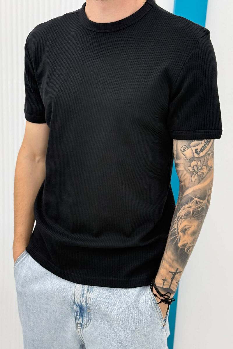 ONE COLOR SIMPLE MEN T-SHIRT BLACK/ E ZEZE - 2
