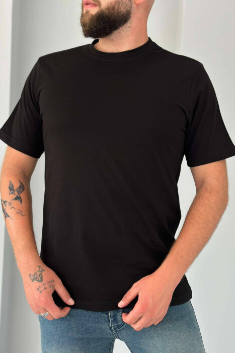 ONE COLOR SIMPLE MEN T-SHIRT BLACK/ E ZEZE - 1