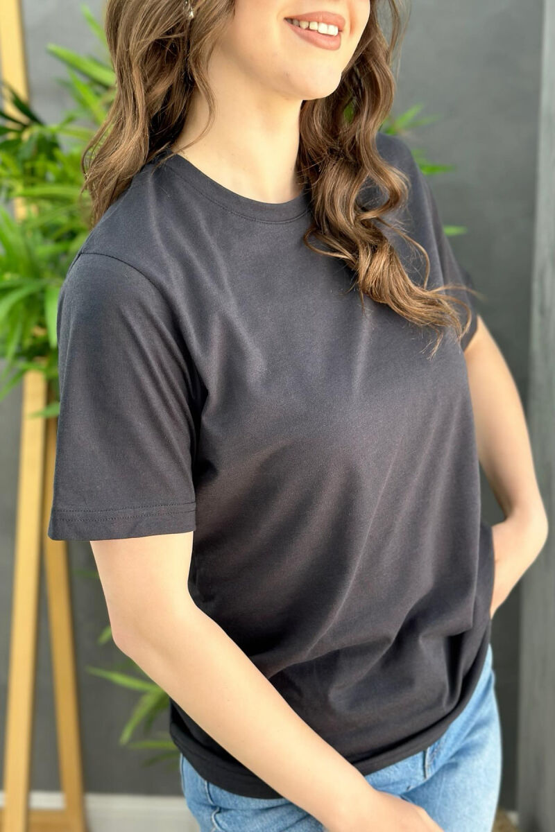 ONE COLOR SIMPLE WOMEN T-SHIRT BLACK/ E ZEZE - 2