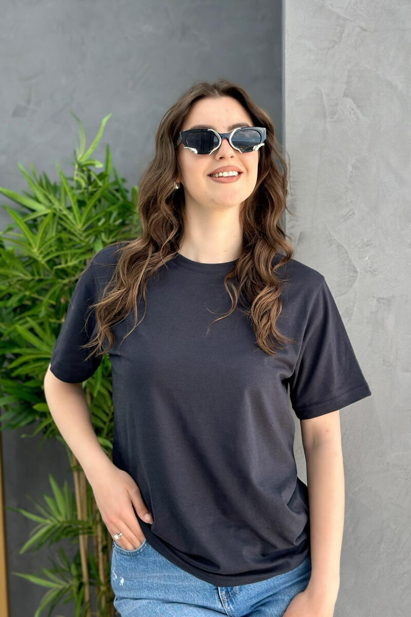 ONE COLOR SIMPLE WOMEN T-SHIRT BLACK/ E ZEZE - 3