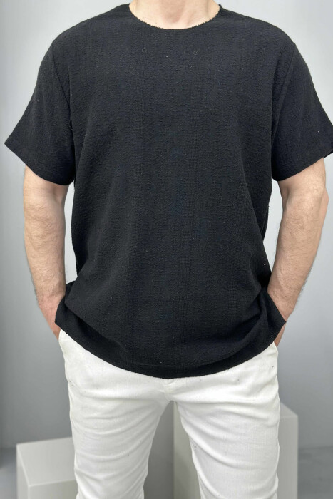 ONE COLOR SIMPLE MEN T-SHIRT BLACK/ E ZEZE 