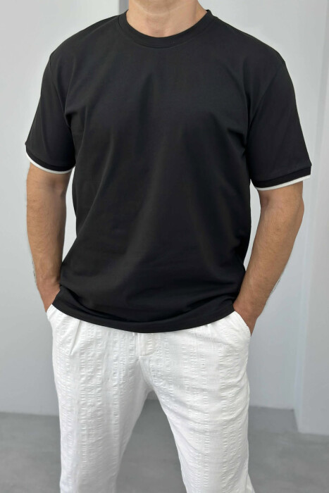 ONE COLOR SIMPLE MEN T-SHIRT BLACK/ E ZEZE 