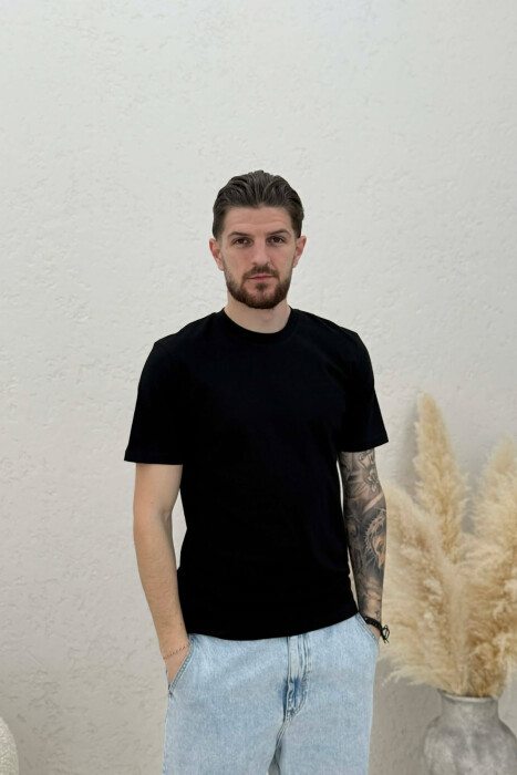 ONE COLOR SIMPLE MEN T-SHIRT BLACK/ E ZEZE 