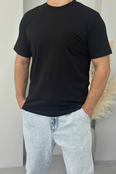 ONE COLOR SIMPLE MEN T-SHIRT BLACK/ E ZEZE 