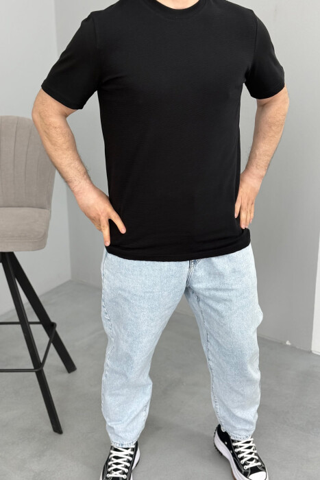 ONE COLOR SIMPLE MEN T-SHIRT BLACK/ E ZEZE 
