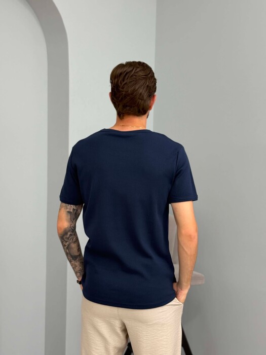 ONE COLOR SIMPLE MEN T-SHIRT BLUE/BLU - 2
