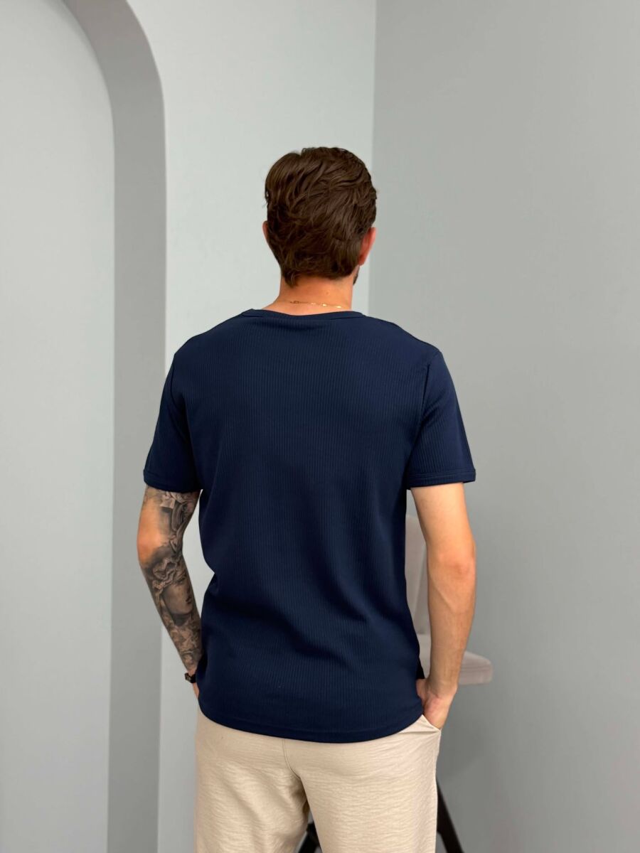 ONE COLOR SIMPLE MEN T-SHIRT BLUE/BLU - 2