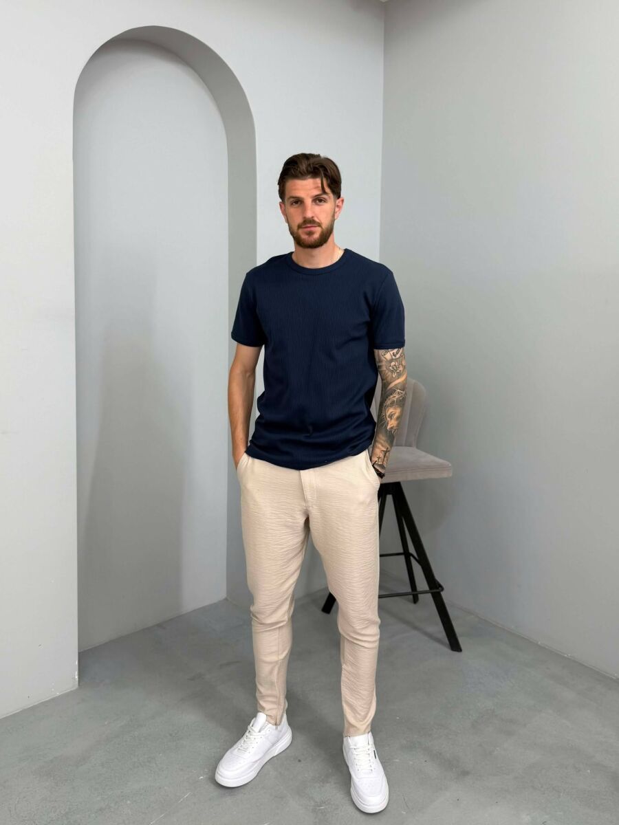 ONE COLOR SIMPLE MEN T-SHIRT BLUE/BLU - 3