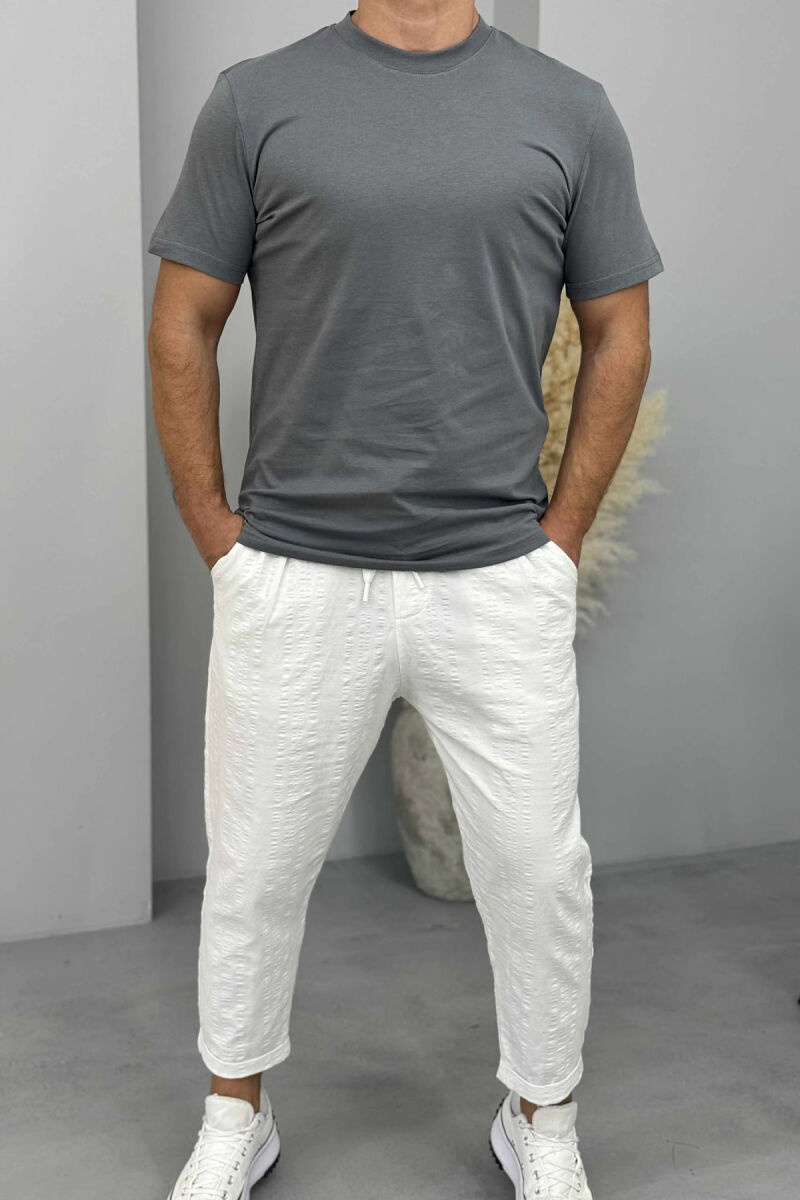 ONE COLOR SIMPLE MEN T-SHIRT DARK GREY/GEE - 1