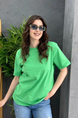 ONE COLOR SIMPLE WOMEN T-SHIRT GREEN/JESHILE 