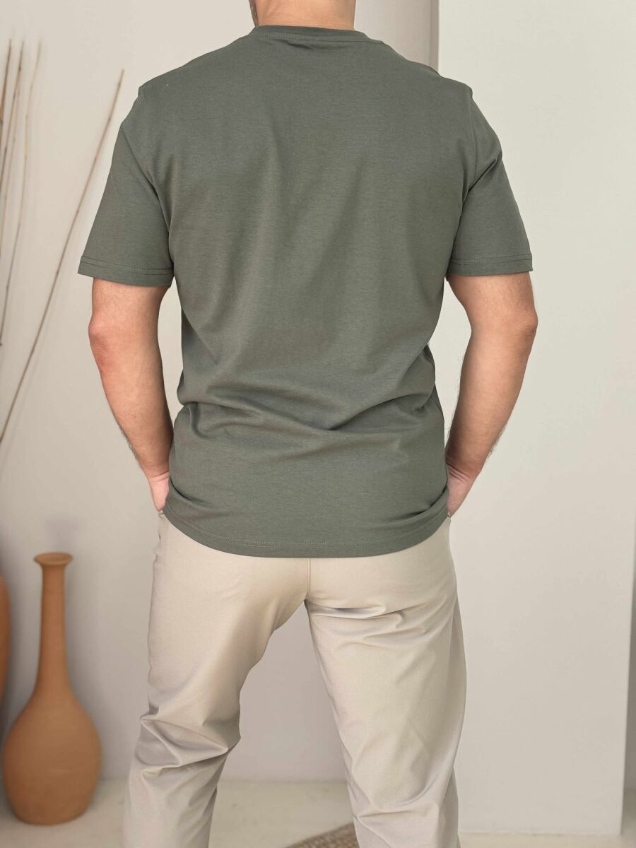 ONE COLOR SIMPLE MEN T-SHIRT GREEN/JESHILE - 3