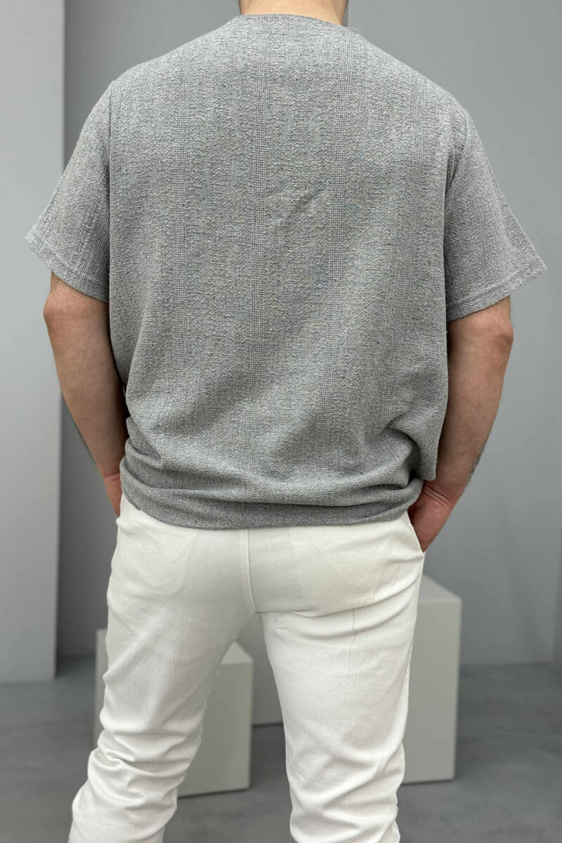 ONE COLOR SIMPLE MEN T-SHIRT LIGHT GREY/GZ - 2