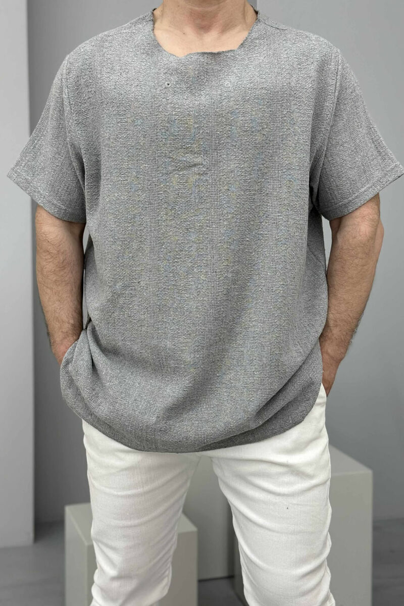 ONE COLOR SIMPLE MEN T-SHIRT LIGHT GREY/GZ - 3