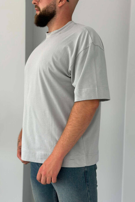 ONE COLOR SIMPLE MEN T-SHIRT LIGHT GREY/GZ - 3