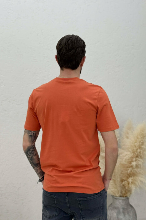 ONE COLOR SIMPLE MEN T-SHIRT ORANGE/PORTOKALLI - 2