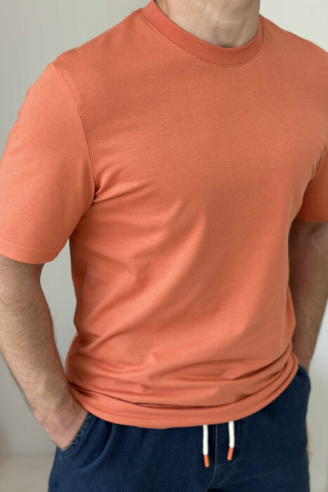 ONE COLOR SIMPLE MEN T-SHIRT ORANGE/PORTOKALLI - 3