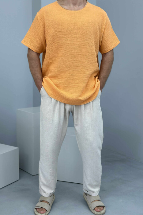 ONE COLOR SIMPLE MEN T-SHIRT ORANGE/PORTOKALLI - 1