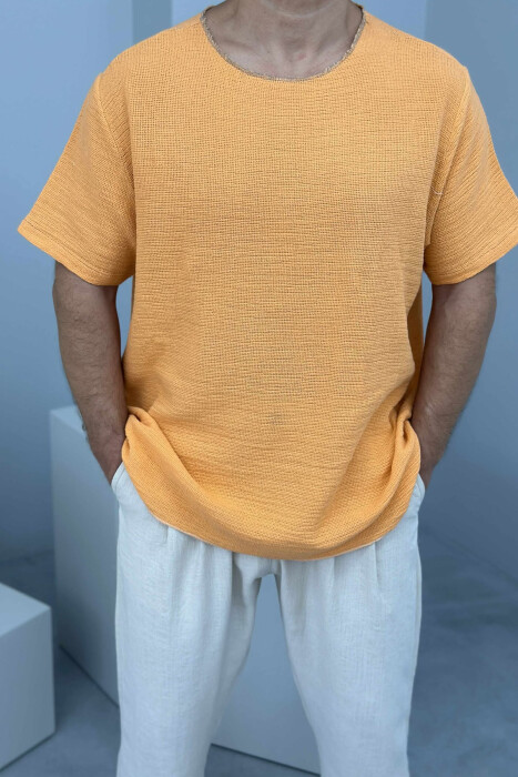 ONE COLOR SIMPLE MEN T-SHIRT ORANGE/PORTOKALLI - 2