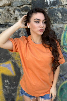 ONE COLOR SIMPLE WOMEN T-SHIRT ORANGE/PORTOKALLI 