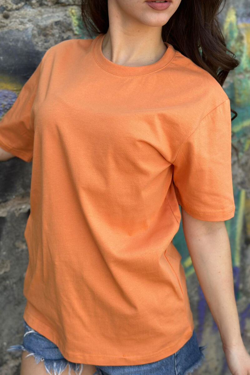 ONE COLOR SIMPLE WOMEN T-SHIRT ORANGE/PORTOKALLI - 2