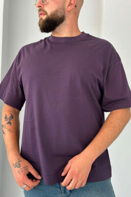 ONE COLOR SIMPLE MEN T-SHIRT PURPLE/LEJLA 