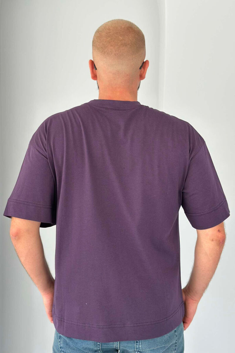 ONE COLOR SIMPLE MEN T-SHIRT PURPLE/LEJLA - 2