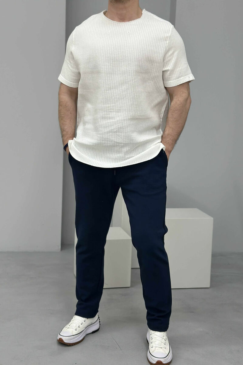 ONE COLOR SIMPLE MEN T-SHIRT WHITE-E BARDHE - 1
