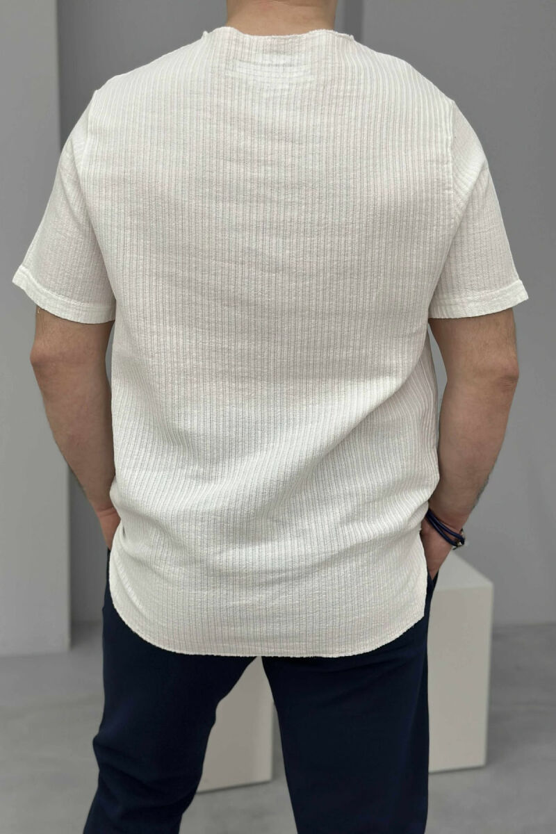 ONE COLOR SIMPLE MEN T-SHIRT WHITE-E BARDHE - 2