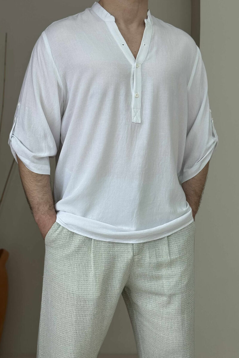 ONE COLOR SIMPLE MEN T-SHIRT WHITE-E BARDHE - 1